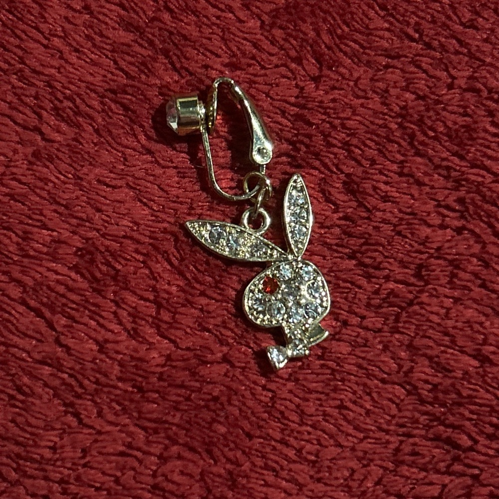 PLAYBOY Silver and Red clip on jewlery